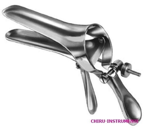 CUSCO vaginal speculum, fig. 3, 100 x 35 mm, lateral screw, glossy outside, sandblasted inside