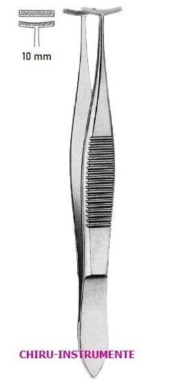 GREEN fixiation forceps, 10 cm (4"), without catch, 10 mm