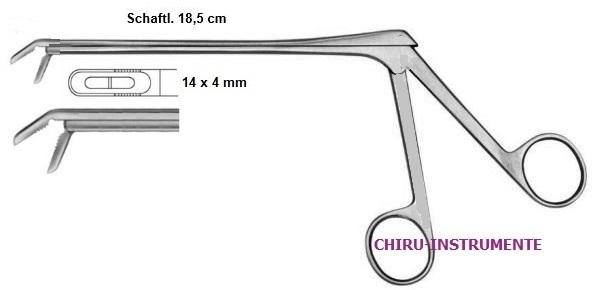 CASPAR Rongeur, abwärts gebogen, 14x4mm, 18,5cm