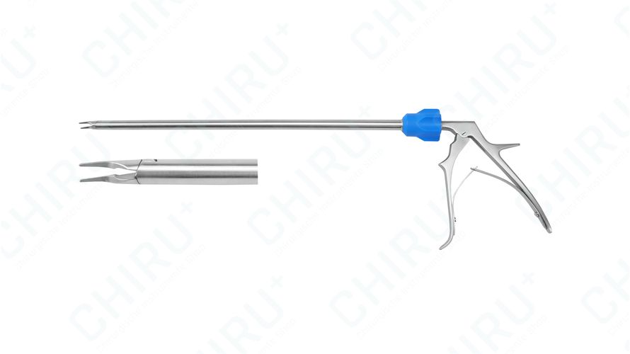 Endoskopische Clip Anlegezange, hellblau (M), Townsend Griff, Ø 10 mm, 330 mm für Europclips™