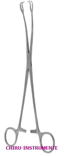 SCHRÖDER uterine tenaculum forceps, 2 x 2 teeth, 25 cm (9 ¾"), curved SCHRÖDER uterine tenaculum forceps, 2 x 2 teeth, 25 cm (9 ¾"), curved
