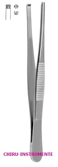 Chirurgische Pinzette, 2 x 3 Zähne, 18 cm, gerade, glatt Chirurgische Pinzette, 2 x 3 Zähne, 18 cm, gerade, glatt