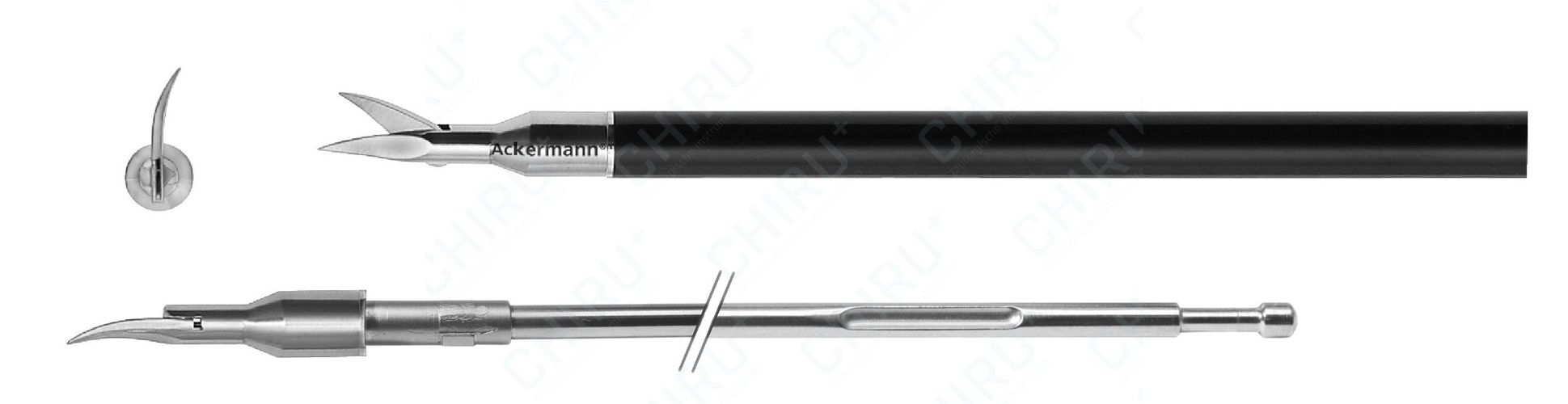 Mikroschere, gebogen, Ø 5 mm, 330 mm, XPress Lock™