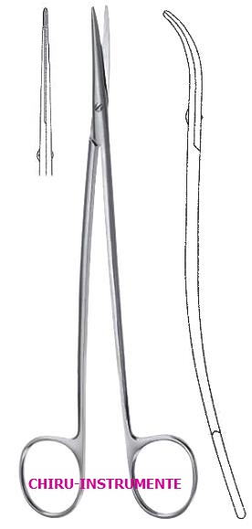 METZENBAUM- FINO Schere,S- förmig gebogen, st./st., 20 cm