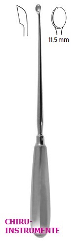 SIMON Uteruslöffel, Fig. 4, 11,5 mm, 25 cm, scharf, fest SIMON Uteruslöffel, Fig. 4, 11,5 mm, 25 cm, scharf, fest