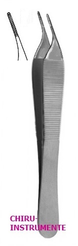 ADSON anatomische Pinzette, 15 cm, abgewinkelt, gerieft