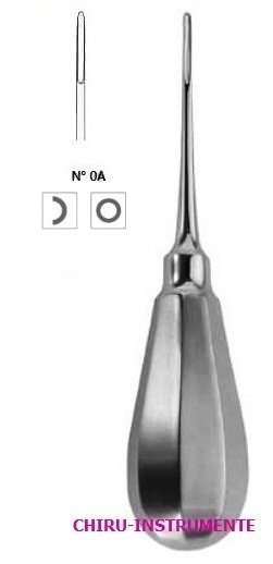 BEIN root elevator, 2 mm, 13 cm (5"), round, straight