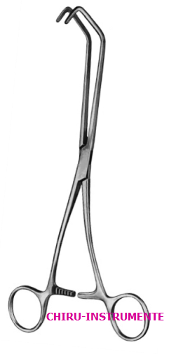 LURZ Ureterklemme, Satinsky, gebogen, 21cm