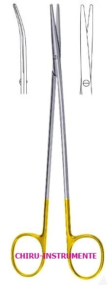 METZENBAUM- FINO scissors, curved, bl/bl, 23 cm (9"),  Tungsten Carbide (TC)