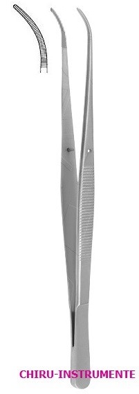 POTTS-SMITH anatomische Pinzette, 21 cm, gebogen, gerieft