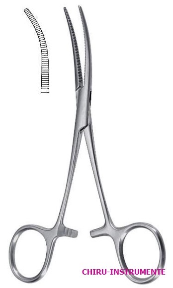 PEAN Arterienklemme grazil, gebogen, 14cm