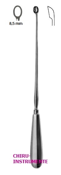 SCHRÖDER Uteruslöffel, Fig. 2, 8,5 mm, 31 cm, scharf, fest