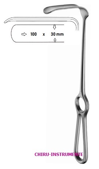 HOESEL retractor, 26 cm (10 ¼"), 100 x 30 mm