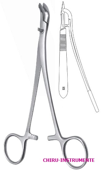 Skalpellklingenentferner, 16 cm, gebogen Skalpellklingenentferner, 16 cm, gebogen